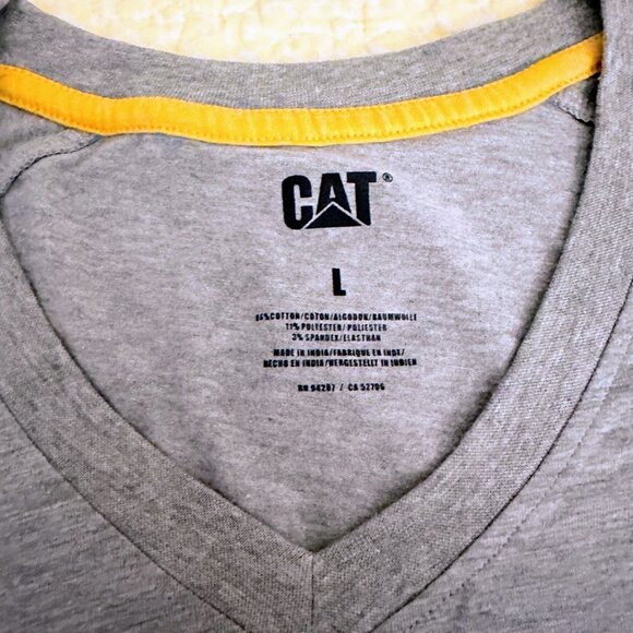 CATERPILLAR Official Men's Heather Grey Short Sleeve Tee Size Large NWT - Picture 5 of 5
